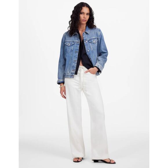 Madewell Low-Slung Baggy Jean Sz 28 Vintage Canvas Airy Denim Edition Drawstring - Picture 2 of 10